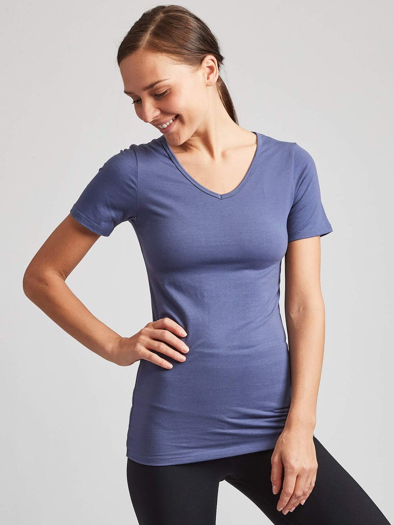 Kalon Women's 4-Pack V-Neck T-Shirt Base Layer (Small, Festival) - Image 2